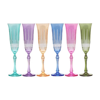 Gaia Colored Crystal Champagne Flute