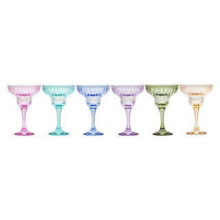 Vivi Colored Margarita Glasses Set of 2