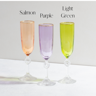 Eclat Colored Crystal Champagne Flutes