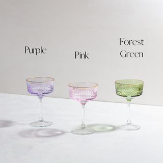 Opulence Colored Crystal Champagne Glasses