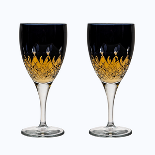 Lismore Black Wine Glasses Set of 2